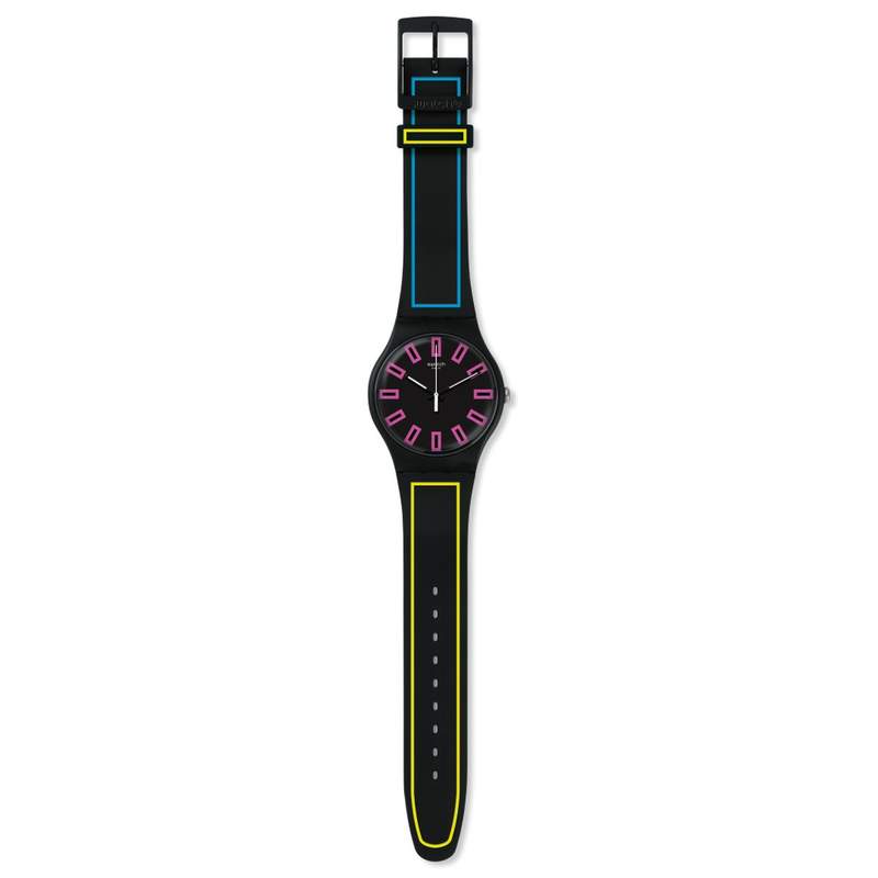 Montre Swatch homme plastique silicone noir - vue D1