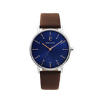 Montre Pierre Lannier homme acier cuir marron - vue 1