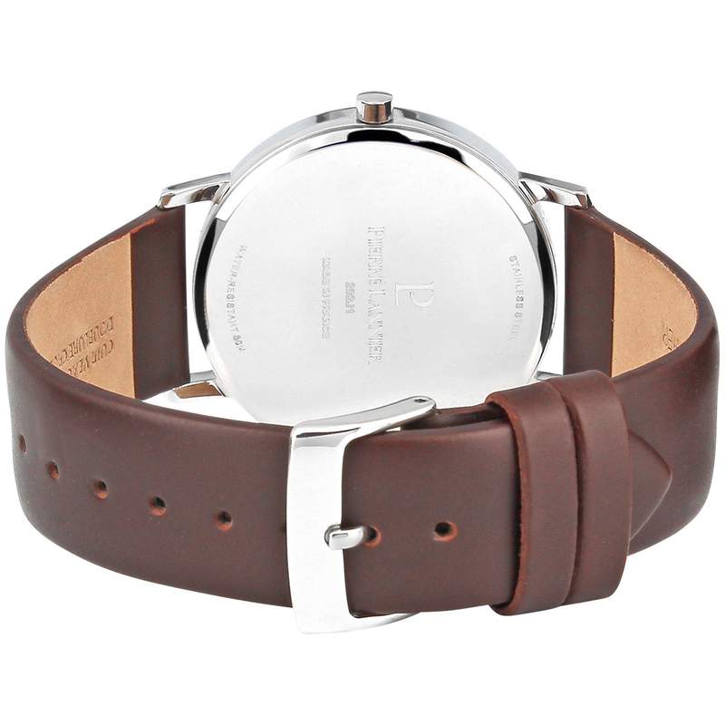 Montre Pierre Lannier homme acier cuir marron - vue 2