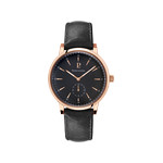 Montre Pierre Lannier homme acier doré rose cuir - vue 1