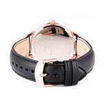 Montre Pierre Lannier homme acier doré rose cuir - vue 2
