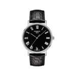 Montre Tissot homme acier cuir noir - vue 1