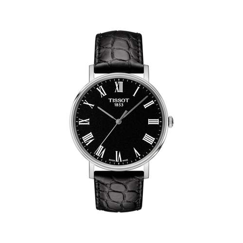 Montre Tissot homme acier cuir noir
