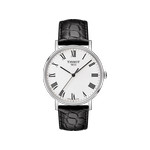Montre Tissot homme acier cuir noir - vue 1