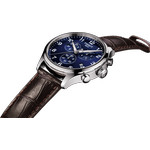 Montre TISSOT CHRONO XL CLASSIC homme cadran bleu bracelet cuir marron boitier acier - vue 2