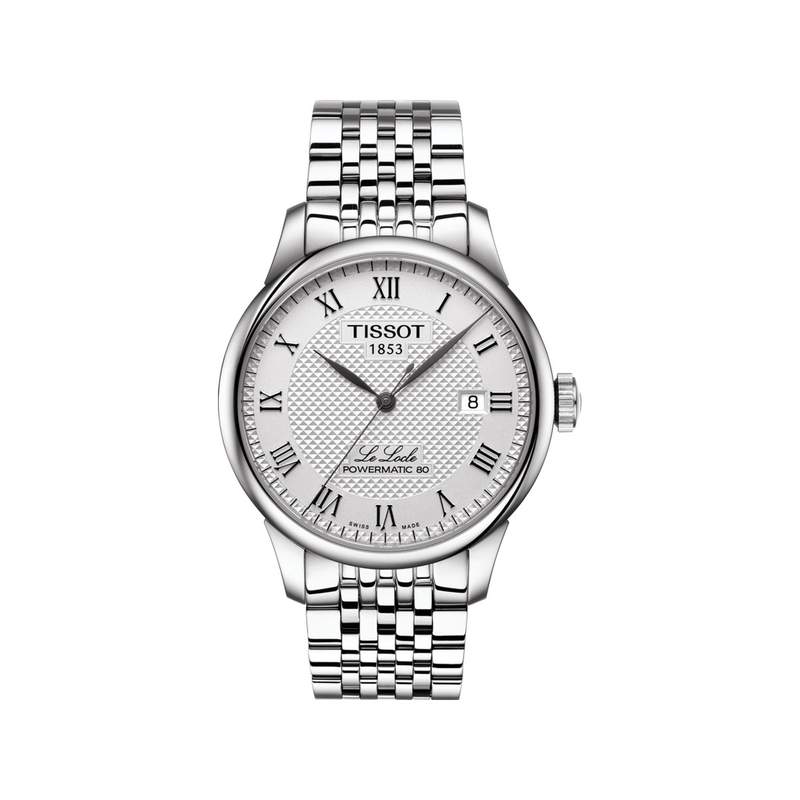 Montre TISSOT T-CLASSIC LE LOCLE POWERMATIC 80 homme automatique cadran gris bracelet acier inoxydable - vue 1