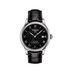 Montre TISSOT T-CLASSIC LE LOCLE POWERMATIC 80 homme automatique cadran noir bracelet cuir noir - vue 1