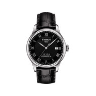 Montre TISSOT T-CLASSIC LE LOCLE POWERMATIC 80 homme automatique cadran noir bracelet cuir noir