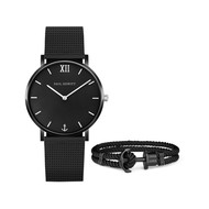 Coffret Paul Hewitt mixte acier cuir noir