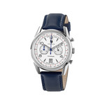 Montre Lip homme chronographe acier cuir bleu - vue 1