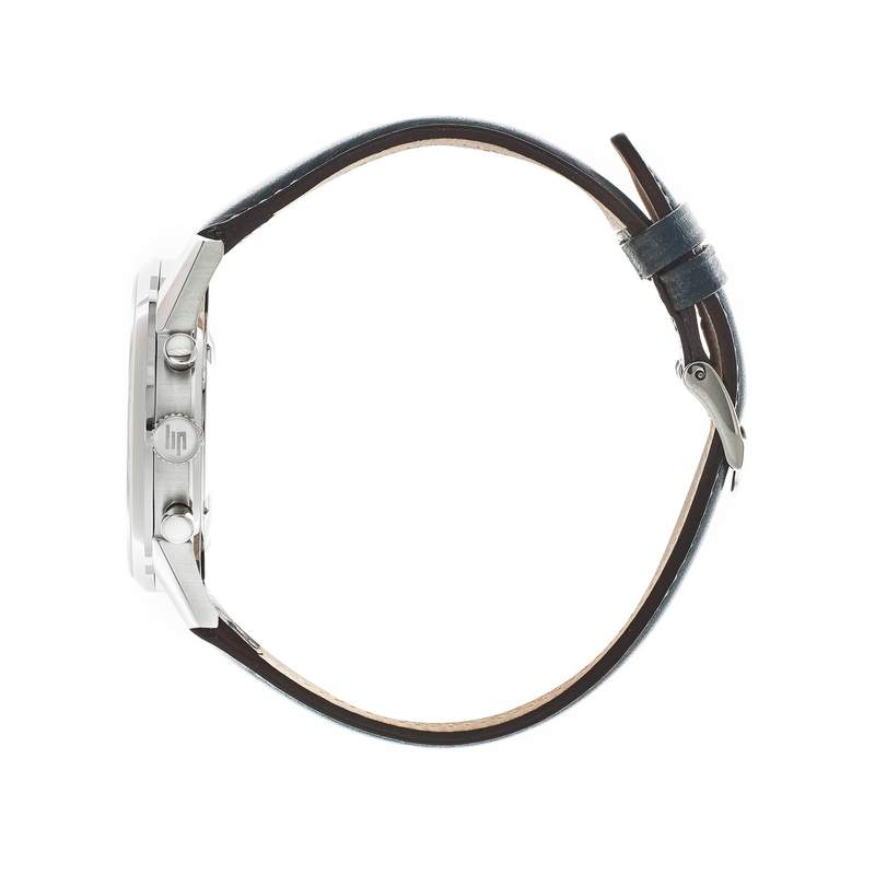 Montre Lip homme chronographe acier cuir bleu - vue 2