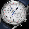 Montre Lip homme chronographe acier cuir bleu - vue VD1