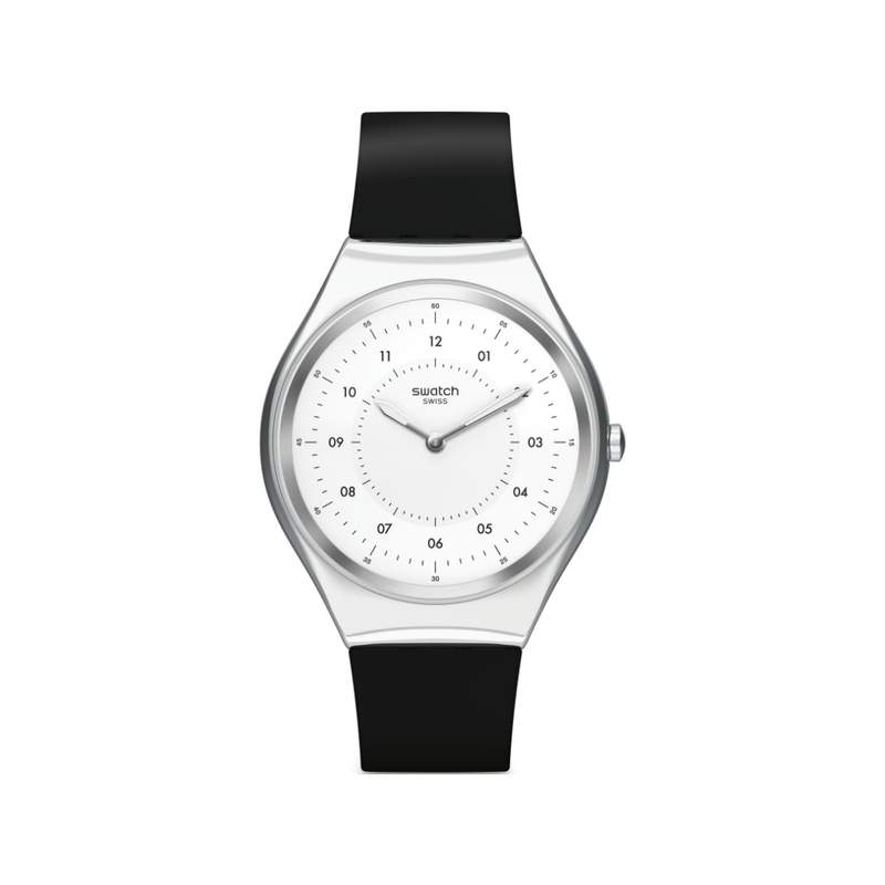 Montre Swatch mixte Skinnoiriron acier silicone - vue 1