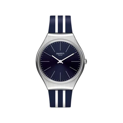 Swatch Skinblueiron unisex-horloge van staal en siliconen