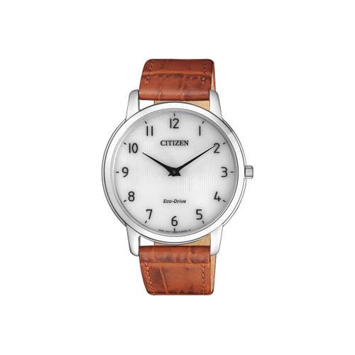 Citizen herenhorloge van staalbruin leer