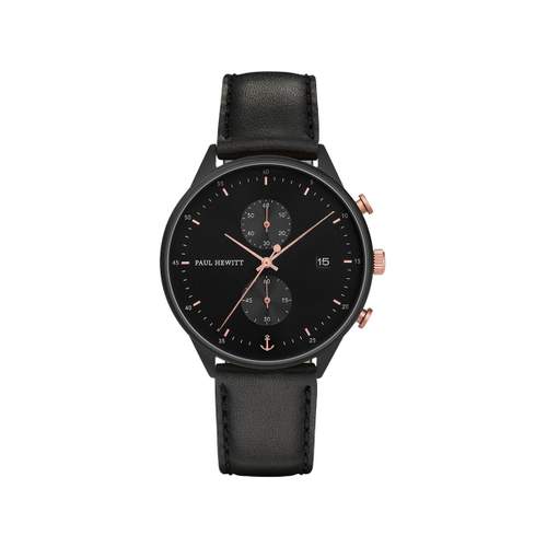 Montre Paul Hewitt homme chronographe acier noir