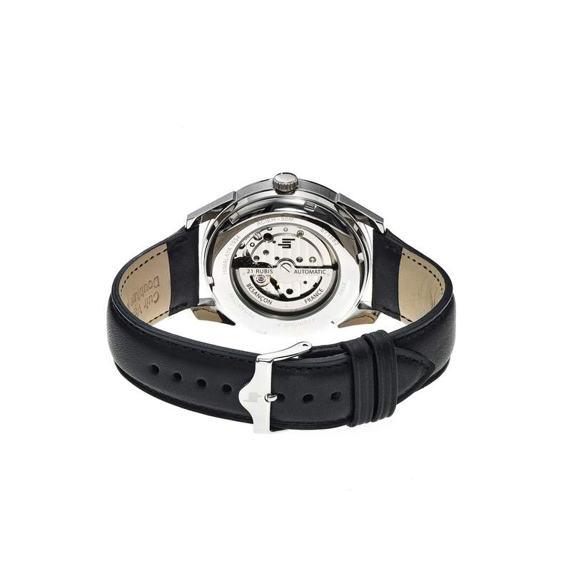 Montre Lip mixte automatique acier cuir noir - vue 3
