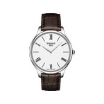 Montre Tissot homme acier cuir marron - vue 1