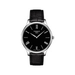 Montre Tissot homme acier cuir noir - vue 1