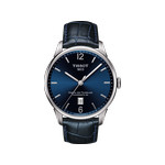 Montre Tissot homme automatique acier cuir bleu - vue 1