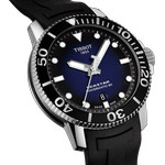 Montre TISSOT T-SPORT SEASTER 1000 homme automatique cadran bleu bracelet synthétique noir - vue 3