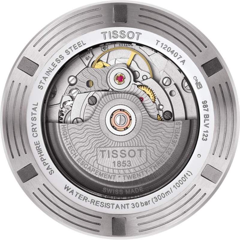 Montre TISSOT T-SPORT SEASTER 1000 homme automatique cadran bleu bracelet synthétique noir - vue D1