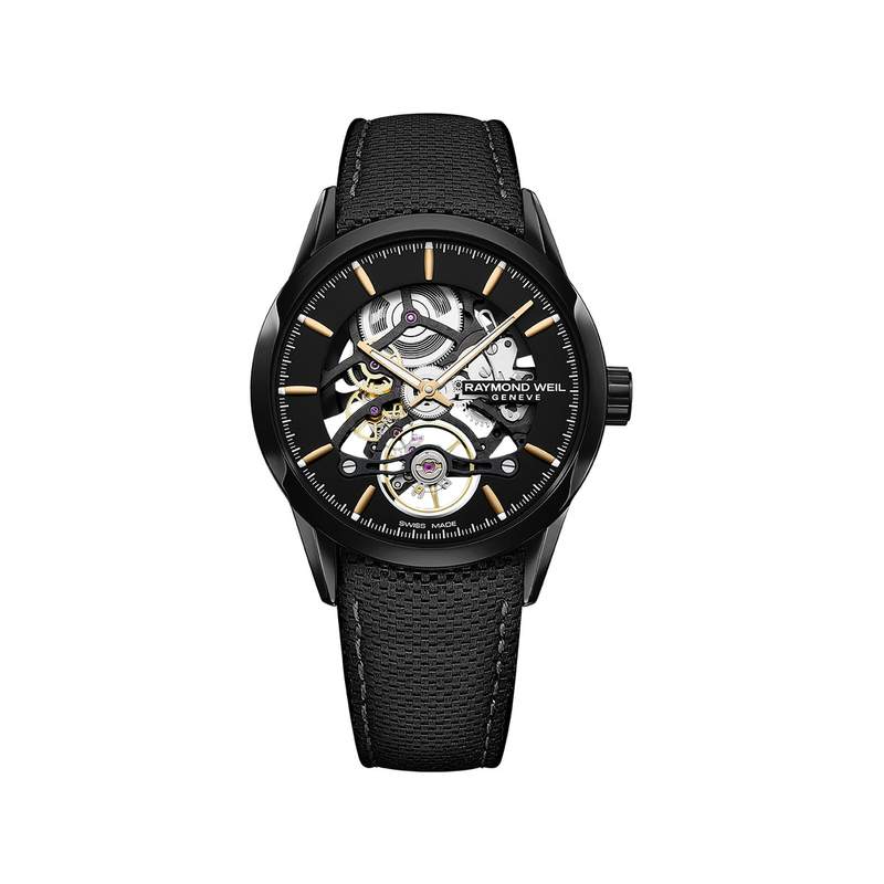 Montre Raymond Weil homme mécanique acier cuir - vue 1