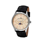 Montre Yonger et Bresson homme acier cuir noir - vue 1
