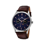 Montre Yonger et Bresson homme acier cuir marron