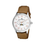 Montre Yonger et Bresson homme acier cuir beige - vue 1