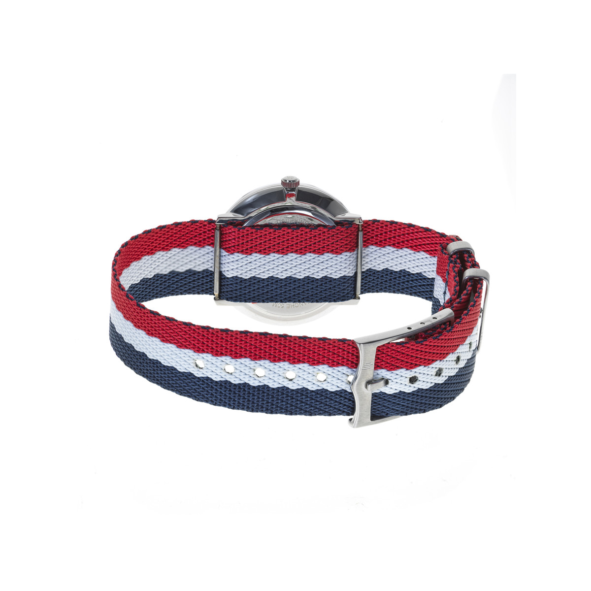 Montre Lip homme acier nylon bleu blanc rouge - vue 3