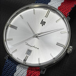 Lip men's steel nylon blue white red watch - view D1