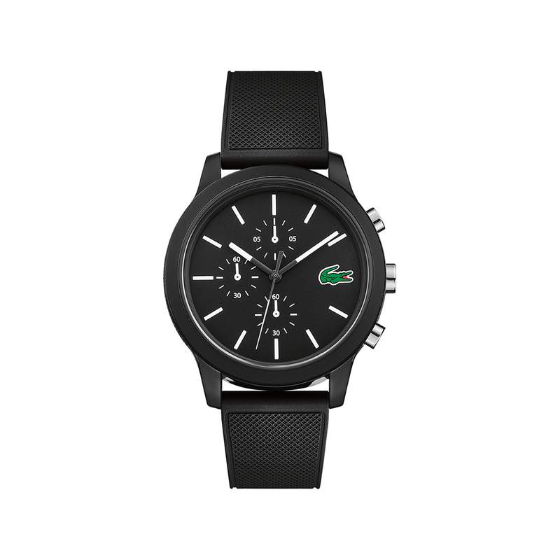Montre Lacoste homme chrono résine silicone noir - vue 1