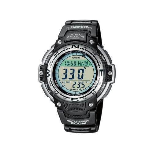 Casio chrono herenhorloge van zwart hars