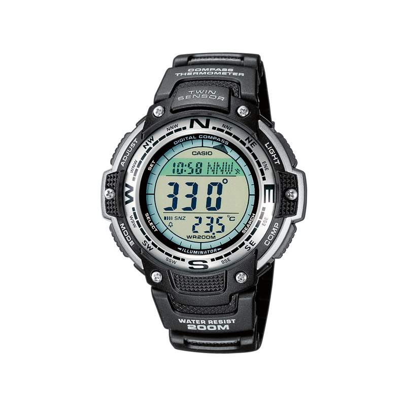 Montre Casio chrono homme résine noire - vue 1