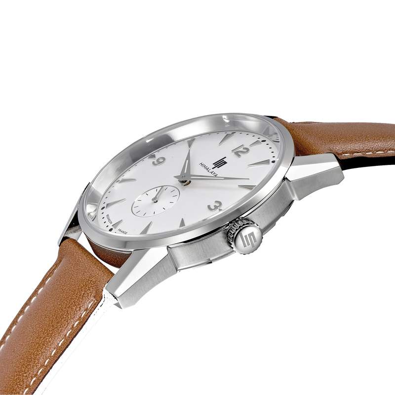 Montre Lip homme acier cuir marron - vue D2