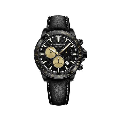 Raymond Weil men's chronograph steel leather watch