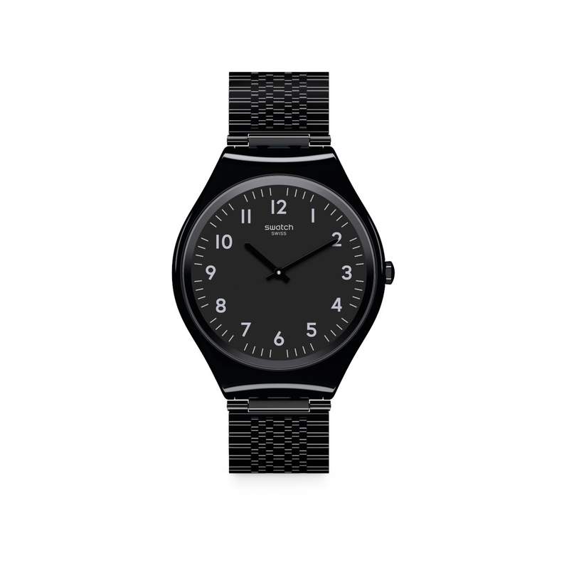 Montre Swatch Skincoal mixte acier noir milanais - vue 1