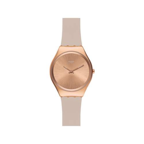 Swatch Skinrosee gemengd staal roze silicone horloge
