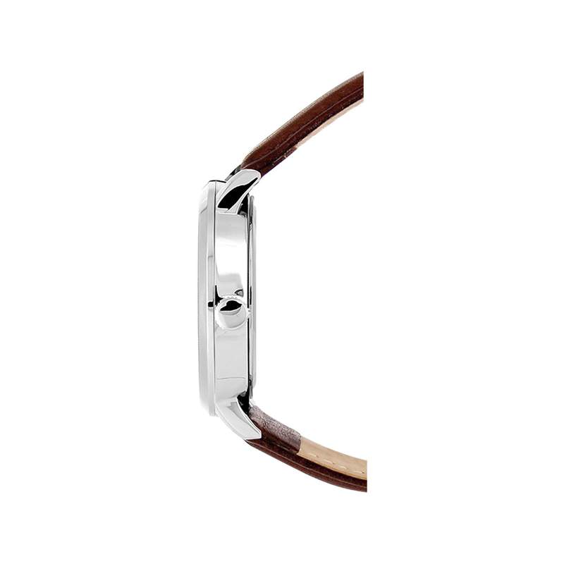 Montre Pierre Lannier homme acier cuir brun - vue 2