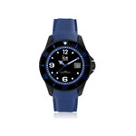 Montre Ice-Watch homme large silicone noir et bleu - vue 1