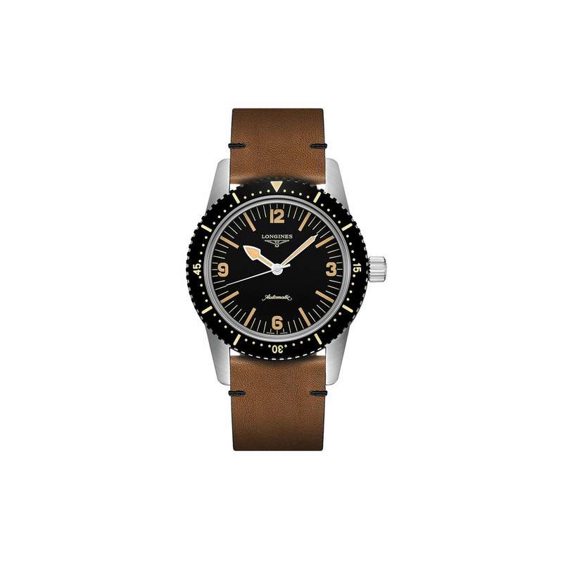 Montre Longines homme cuir marron - vue 1