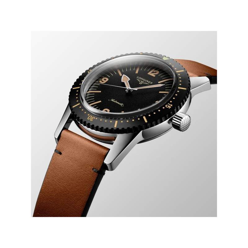 Montre Longines homme cuir marron - vue 2