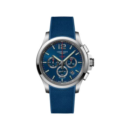 Montre Longines homme caoutchouc bleu