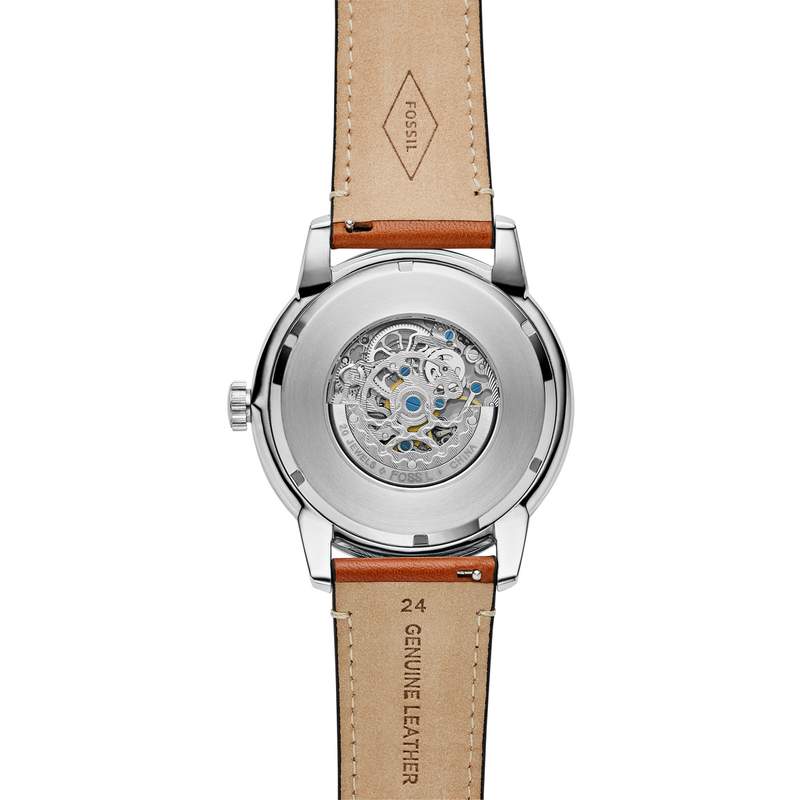 Montre Fossil homme automatique acier cuir marron - vue 3