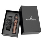 Coffret montre Pierre Lannier homme acier cuir - vue 1