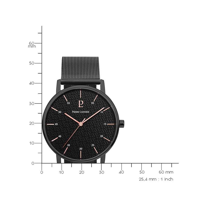 Coffret montre Pierre Lannier homme acier cuir - vue D2