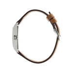 Lip herenhorloge van staalbruin leer - bekijk 2
