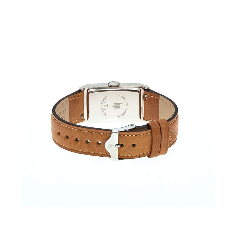 Montre Lip homme acier cuir marron - vue 3