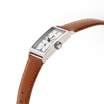 Lip herenhorloge van staalbruin leer - bekijk D2